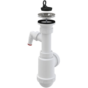 A441P-DN50/40 – Sifon chiuveta cu ventil sita din otel inoxidabil DN70 si racord pentru masina de spalat