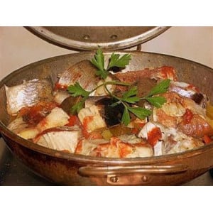 Cataplana Cupru Ø24cm Vas Dublu Fructe de Mare si Porc 2-3 Persoane - Img 5