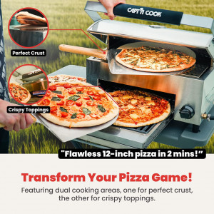 Cuptor Pizza Profesional pe gaz OvenPlus, multifunctional cu doua niveluri - Img 3