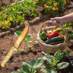 Cutit multifunctional din cupru, Pentru legume, fructe, gradinarit - Img 4