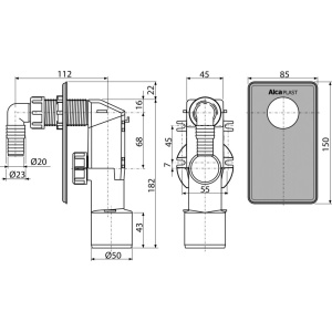 Legatura externa masina de spalat incastrata, cu capac din otel inoxidabil APS3 - Img 2