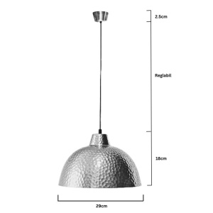 Lustra vintage din cupru CS05CO, finisaj lovitura de ciocan, diametru 30 cm - Img 2