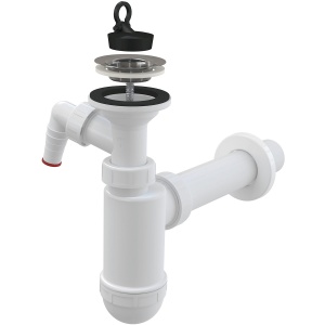 Sifon lavoar DN40 sita din otel legatura masina de spalat - Img 1