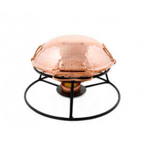 Suport metalic pentru cataplana 21–24–27 cm cu baza din fier si suport din cupru pentru lumanare