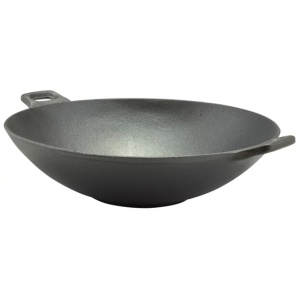 Wok Tradițional Chinezesc din Fontă 36,5 cm – Ideal pentru Gătit Autentic Asiatic - Img 2