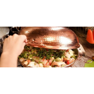 Cataplana Cupru Ø21cm Vas Dublu Fructe de Mare si Porc 1-2 Persoane - Img 3