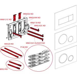 Clapetă de acţionare pentru rezervor încastrat, negru-mat - Img 2