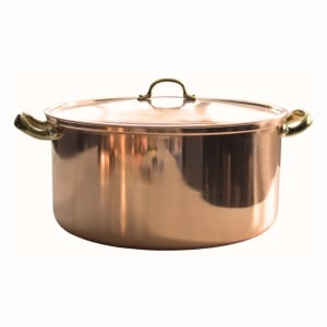 Cratita din cupru cu capac și 2 manere – AlmaCozinha, Ø18–32 cm