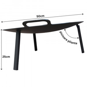 Disc otel 50cm pentru picnic, gatit, copt, prajit, cu 3 picioare pliabile - Img 2