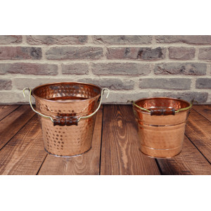 Galeata din cupru 4 litri pentru gheata vin si sampanie lovitura de ciocan - Img 2