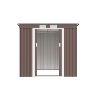 Magazie metalica pentru grădină maro 5 201 x 121 x 176 cm