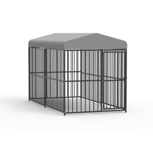 Padoc pentru caini, din otel, de exterior, cu acoperis, 1.2 x 2.4 x 1.5 metri - Img 2