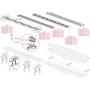 Rigola de scurgere duş APZ18 Simple, cu margine din oţel, gratar inclus, Alca - Img 3
