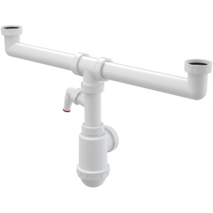 Sifon chiuveta dublu piulita 6/4", cu legatura masina de spalat