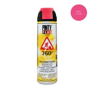 Spray vopsea marcaj fluorescent Pintyplus T107 Rosu 500 ml, interior/exterior, supapa 360°