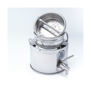 Butoi Inox 2 Litri pentru Tuica, Palinca, Ulei, Lapte, set cu Robinet si Suport - Img 12