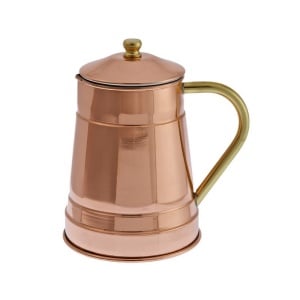 Carafa 1,5 Litri, Ibric Cupru Ceai, Cafea, Vin, Tuica Fiarta Cu Capac - Img 1