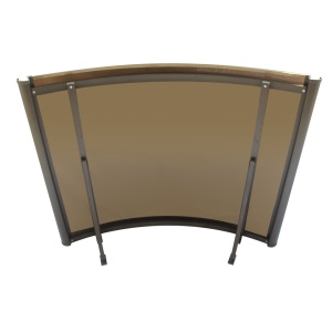 Copertina 120x160 cu Cadru din Aluminiu Negru si Policarbonat Celular Maro