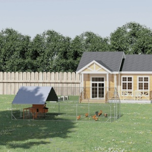 Cotet de gaini, pasari, pentru exterior 6 x 3 x 2 metri, otel galvanizat - Img 12