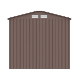 Magazie metalica pentru gradina 213x195x195 cm, maro, usa culisanta dubla - Img 4