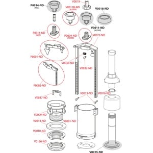Mecanism WC cu buton Stop simpla actionare A2000-CHROM - Img 2