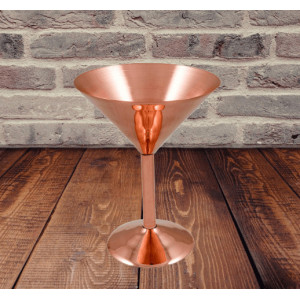 Set 2 Cupe Martini din Cupru Solid pentru Cocktailuri si Sampanie - Img 3