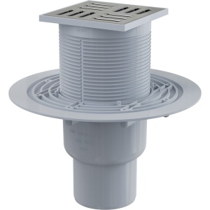 Sifon pardoseală baie, dus APV201, ieşire verticală 105×105/50/75 mm