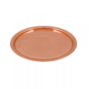 Tava Rotunda Lucioasa din Cupru pentru Servit 30 cm - Img 1