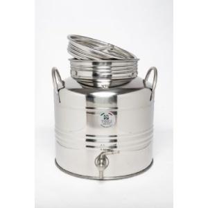 Butoi Inox 15 Litri pentru Tuica, Palinca, Ulei, Lapte, set cu Robinet si Suport - Img 13