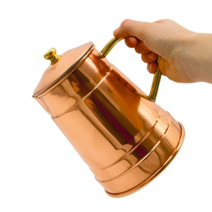 Carafa 1,5 Litri din Cupru cu Capac, Ibric Ceai Cafea Vin Tuica Fiarta - Img 2