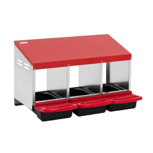 Cuibar pentru gaini, din otel galvanizat – 3 compartimente, cu tavita colectare oua - Img 5