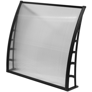 Marchiza copertina policarbonat 150x120 cm, placi transparente, suporturi negre - Img 8