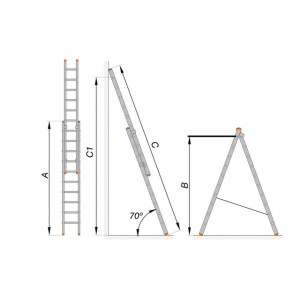 Scara Aluminiu 2 tronsoane 10 trepte - Img 2