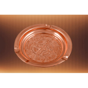 Scrumiera din cupru gravata manual, vintage, diametru 15.5 cm - Img 3