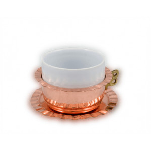 Set 4 Cesti Cafea din Cupru si Portelan 200ml - Img 2