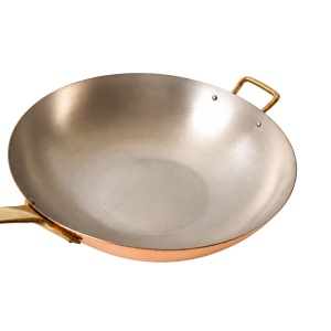 Tigaie Wok din Cupru Pur, 31 cm, Maner din Bronz Masiv, AlmaCozinha - Img 8