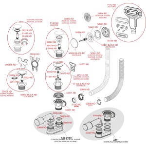 Ventil cada, click/clack metalic cu sifon, A504KM - Img 3