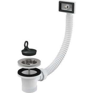 Ventil chiuveta cu sita din otel DN70 si preaplin flexibil