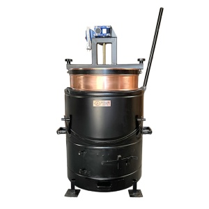 Cazan 100 litri cupru, magiun, zacusca, gem, basculant, cu focar pe lemne și amestecator electric - Img 8