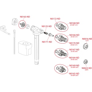 Flotor WC 1/2 plutitor alama pt rezervor WC din ceramica - Img 3