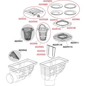 Racord de burlan 300×155/110 mm, cu clapetă şi coş de colectare, sisteme pluviale - Img 3