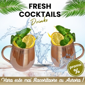Set 2 Cani Cupru Lucios 400ml, Ayurveda, Cocktailuri, Apa, Aurora - Img 2