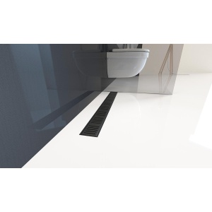 Set rigola dus BLACK EDITION cu capac negru mat Alcadrain APZ10BLACK Simple - Img 2