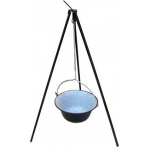 Suport trepied metalic pentru ceaune, 1 m, din oțel cu lanț reglabil - Img 3