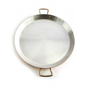 Tigaie Cupru Ø28cm cu Manere din Bronz pentru Paella Pizza Clatite Omleta - Img 3