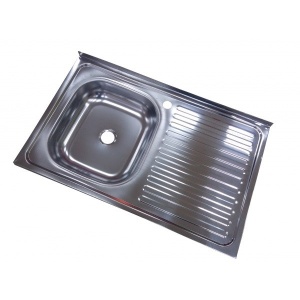 Chiuveta inox 50x80 cm cu picurator, cuva stanga, 0,4 mm, pentru masca ZLN-1862