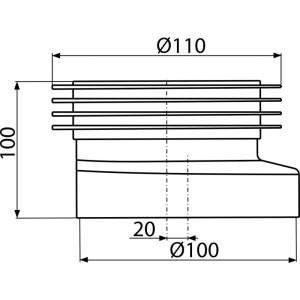 Cot WC 110 mm excentric, A990 alcadrain - Img 2