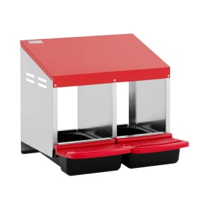 Cuibar pentru gaini, din otel galvanizat – 2 compartimente, cu tavita colectare oua - Img 5