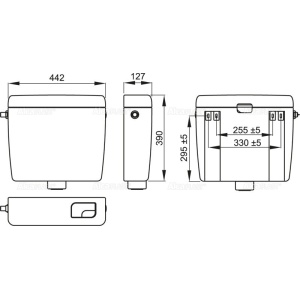 Rezervor WC cu actionare dubla ALCA UNI DUAL A93 - Img 2