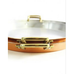 Tigaie Cupru Ø28cm cu Manere din Bronz pentru Paella Pizza Clatite Omleta - Img 4